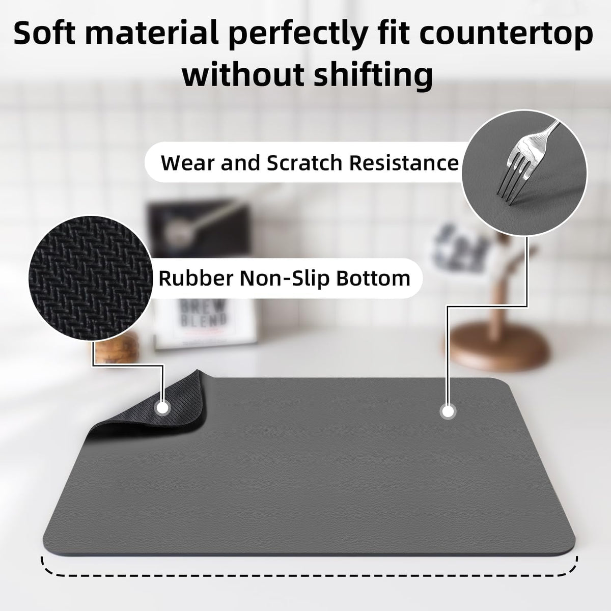 Kitchen Dish Drying Mat for Counter (Pack Of 2)
