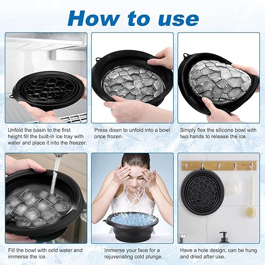 Collapsible Silicone Facial Ice Bath Bowl for Easy Storage & Carrying(pack of 1) - CL-MA-1762