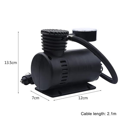 12V Car Tyre Inflator - Portable Air Compressor with Pressure Gauge