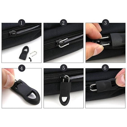 Zipper Repair Kit Instant Zipper Sliders with Nylon Pull Tabs,Replacement Plastic Zipper Pulls,Universal Screw-Fix Removable Zippers for Bags,Jackets-Luggage (PACK OF 20)