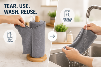 Microfiber Cleaning Cloth Roll – 25 Reusable Sheets