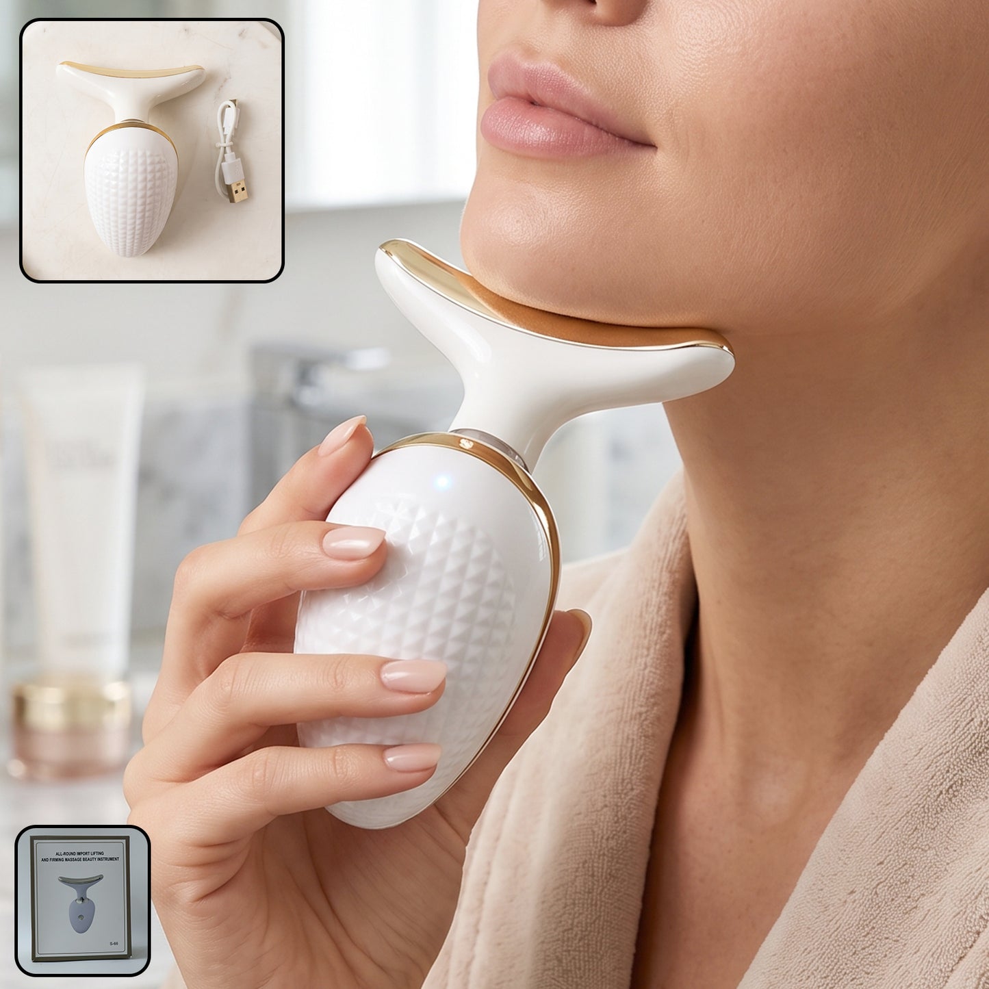 Electric Neck And Face Massager Lifting Firming Skin Care Beauty Device (1 Pc)