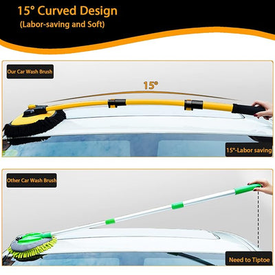15° bend reaches the middle of the roof — no tiptoeing