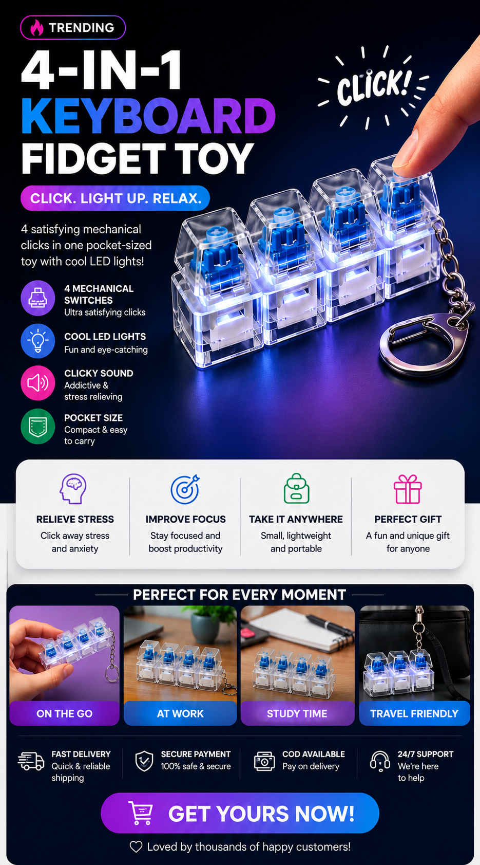 4-in-1 Satisfying Clicker Fidget Toy