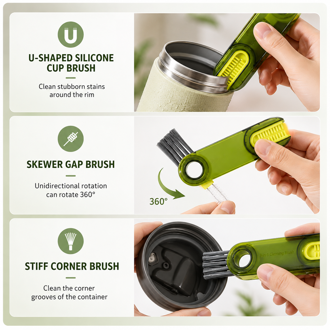 3-in-1 Bottle & Lid Cleaning Brush