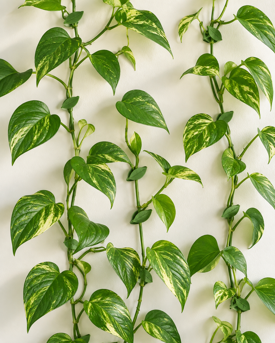 Climbing plant arranged with leaf-shaped clips