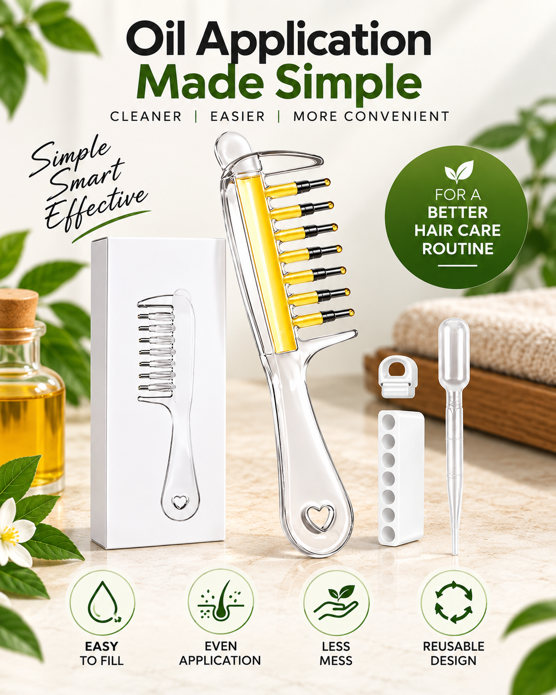 Hair Oil Applicator Comb