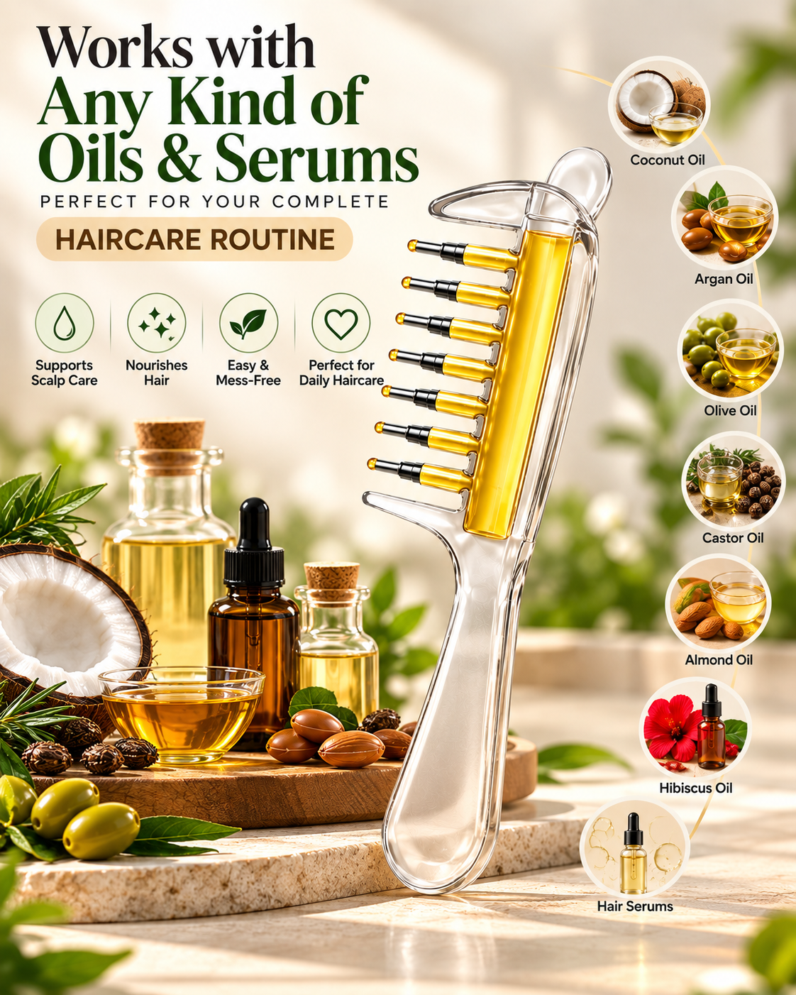 Hair Oil Applicator Comb