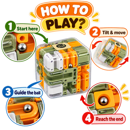 Ball Rolling Cube™ 3D Maze Puzzle for Focus & Brain Challenge ⭐