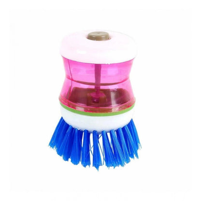 Plastic Wash Basin Brush Cleaner with Soap Dispenser (Pack of 4)