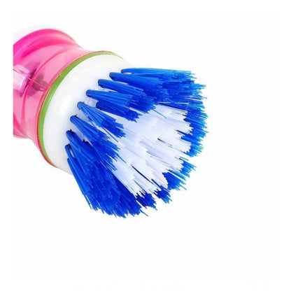 Plastic Wash Basin Brush Cleaner with Soap Dispenser (Pack of 4)