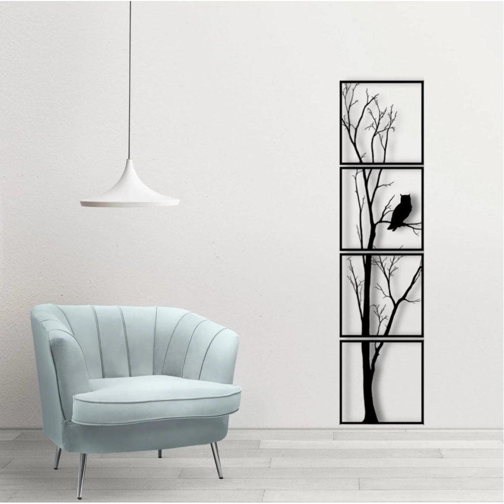 Unique Vertical Tree Wall Art – 4 Piece Wooden Panel Set
