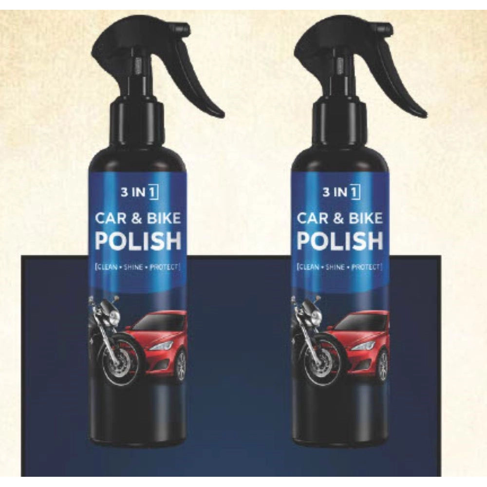 3-in-1 Car and Bike Polish Spray Bottles 100 ML (Pack of 2)