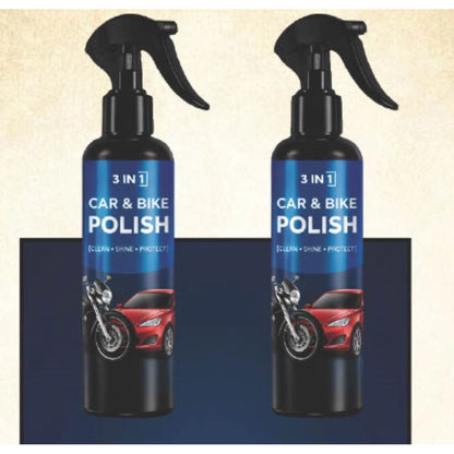 3-in-1 Car and Bike Polish Spray Bottles 100 ML (Pack of 2)