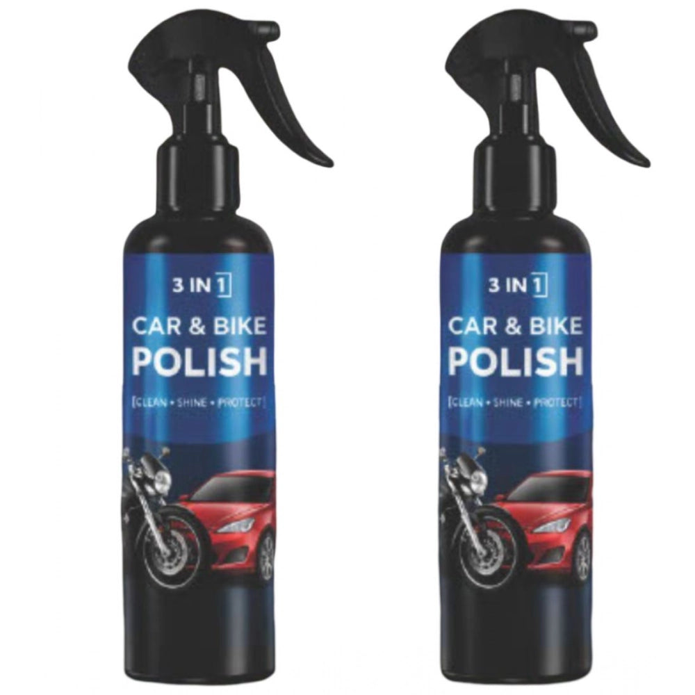 3-in-1 Car and Bike Polish Spray Bottles 100 ML (Pack of 2)