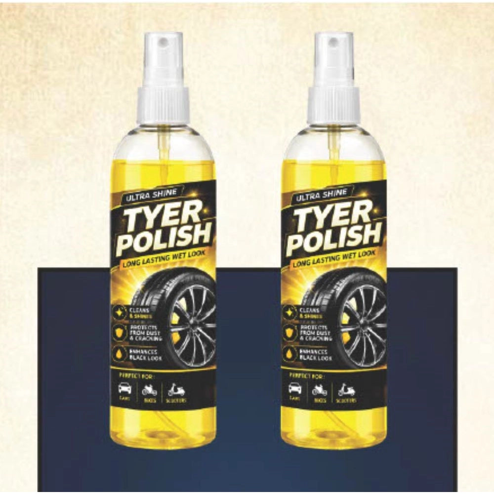 Deep Black Tyer Polish Liquid Spray Bottle 100 ML (Pack of 2)