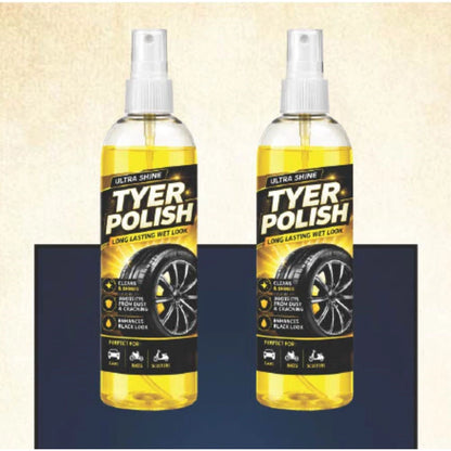 Deep Black Tyer Polish Liquid Spray Bottle 100 ML (Pack of 2)