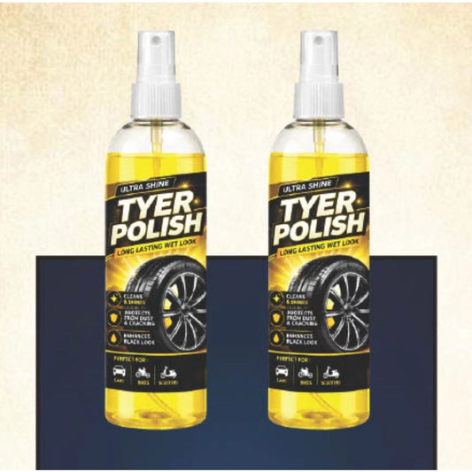 Deep Black Tyer Polish Liquid Spray Bottle 100 ML (Pack of 2)