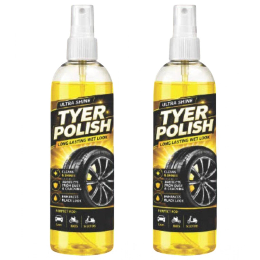 Deep Black Tyer Polish Liquid Spray Bottle 100 ML (Pack of 2)