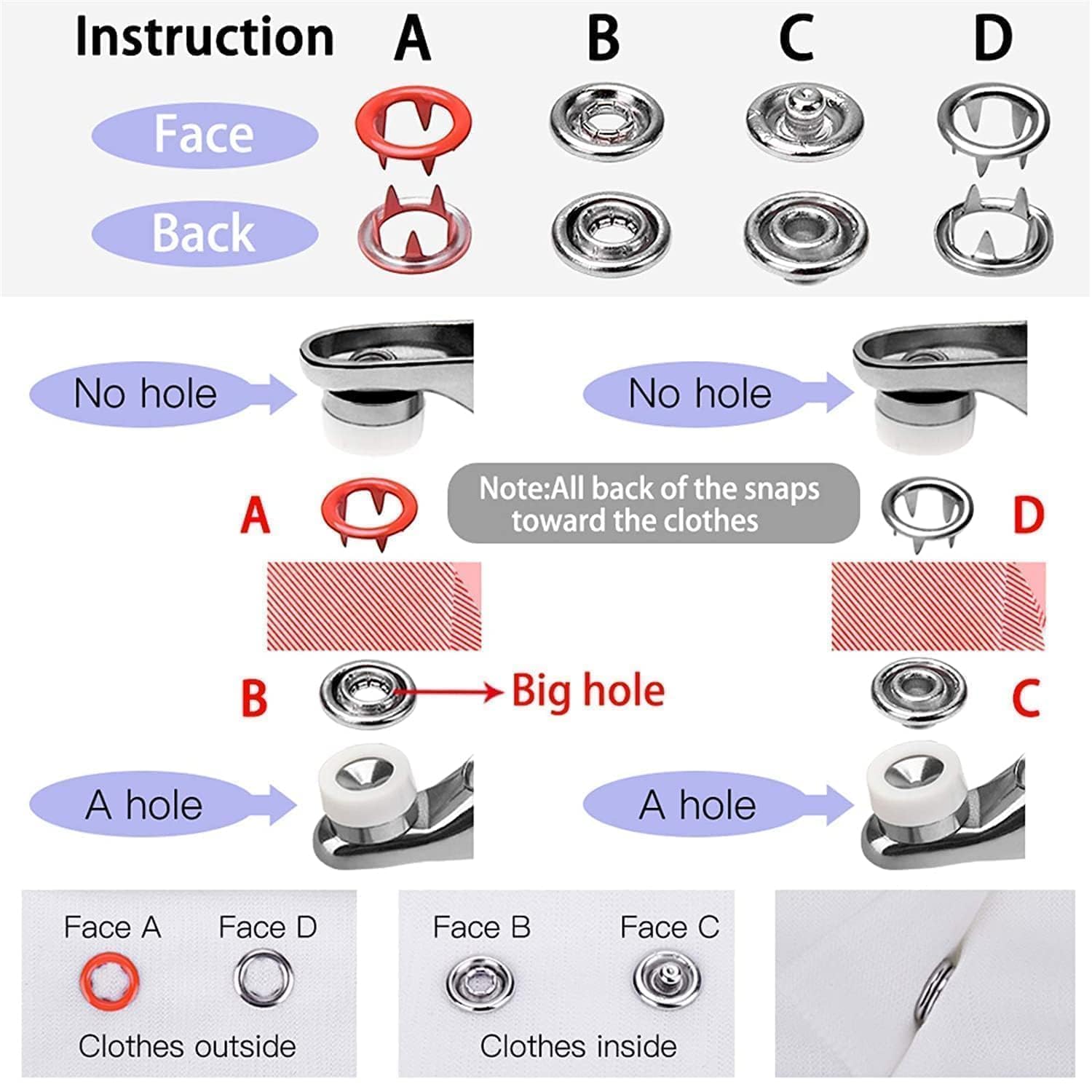 Plastic Snap Button Kit with Pliers