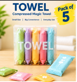 Towel Set Disposable Travel Face Towel (Pack of 5 )