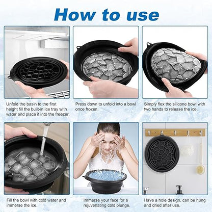 Collapsible Silicone Facial Ice Bath Bowl for Easy Storage & Carrying(pack of 1) - CL-MA-1762