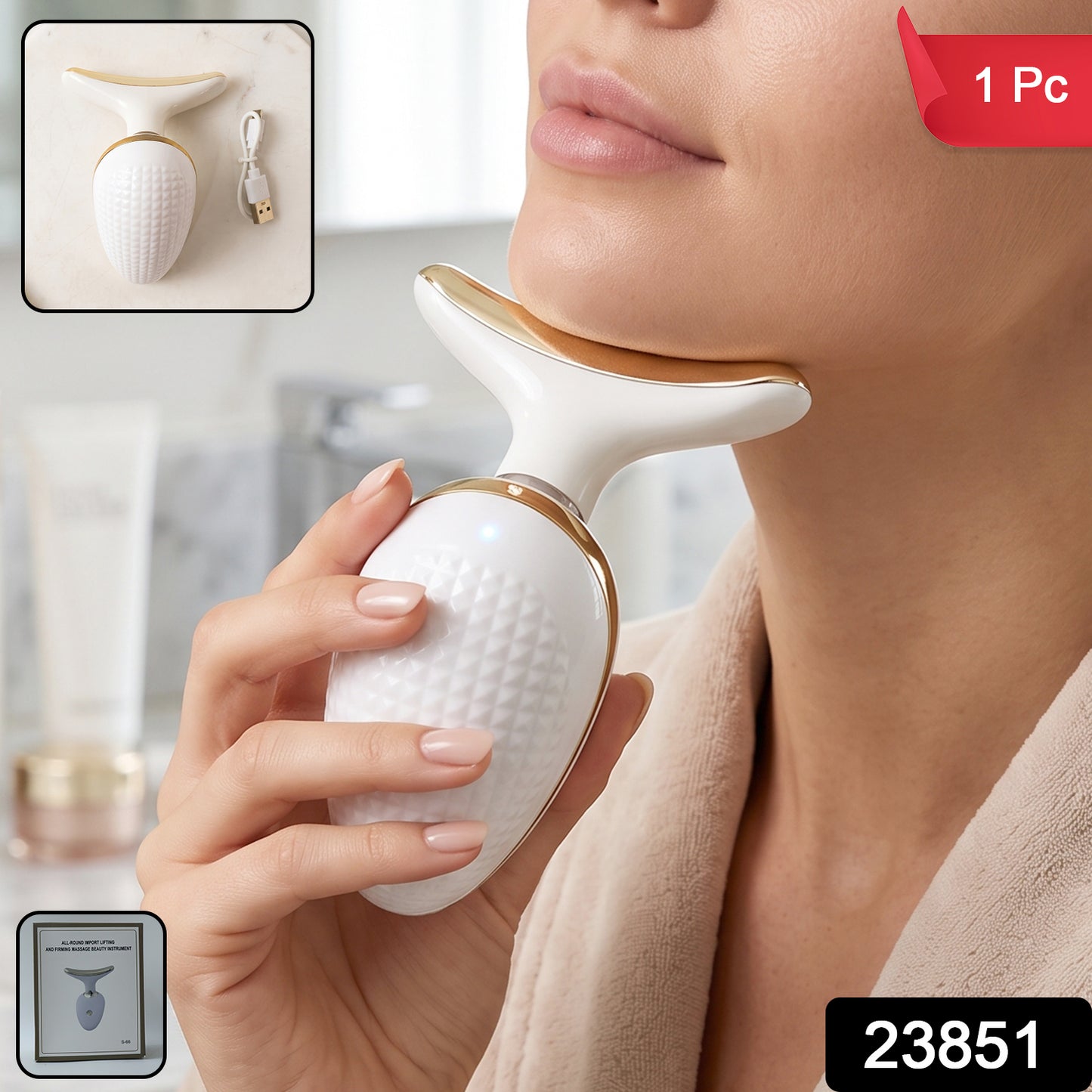 Electric Neck And Face Massager Lifting Firming Skin Care Beauty Device (1 Pc)
